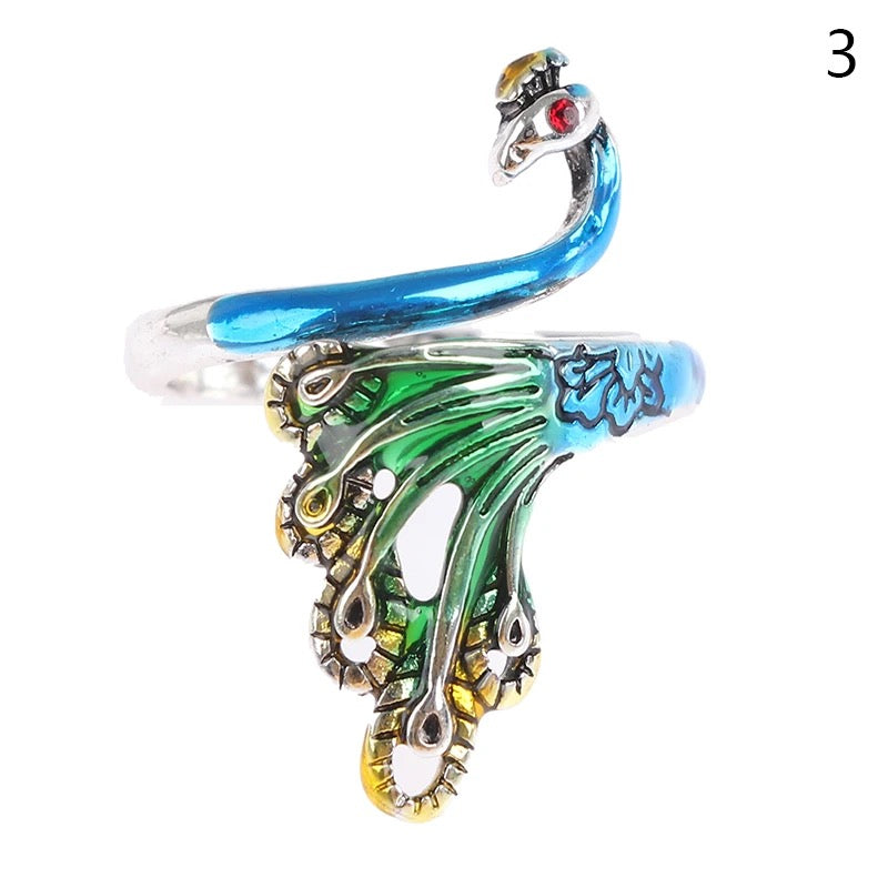 Anillo croché 🧶 (Pavo real )