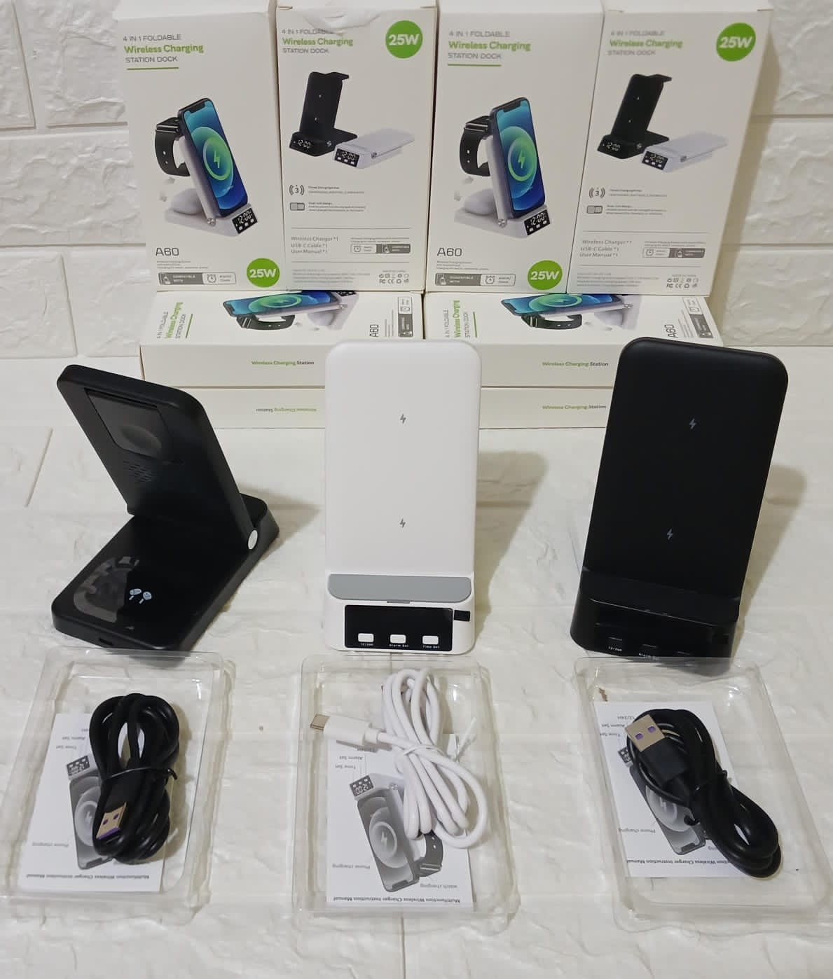 CARGADOR RAPIDO INALAMBRICO PARA IPHONE 4EN1