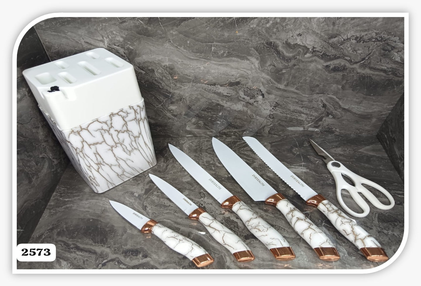 Set de cuchillos de acero inoxidable agrietados