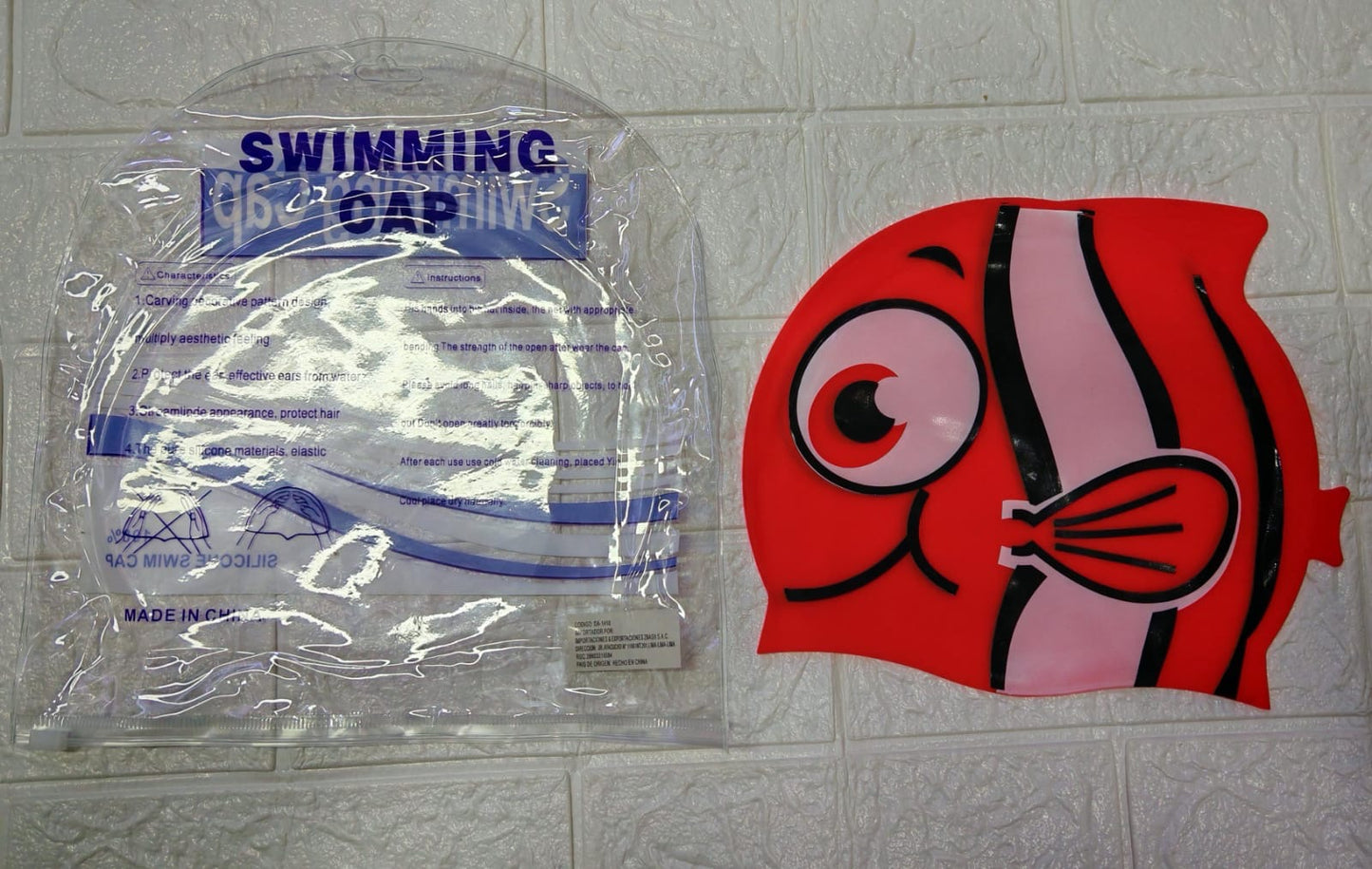 GORRO DE NATACIÓN ELÁSTICO MODELO DE PEZ*🏊♀️🐟🐠