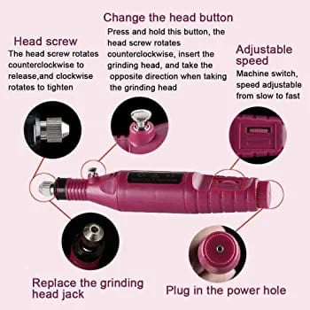 Pulidor Limador Electrico de Uñas Accesorios Lima Diamante Bandas Lijado Dremel Manicure Pedicure