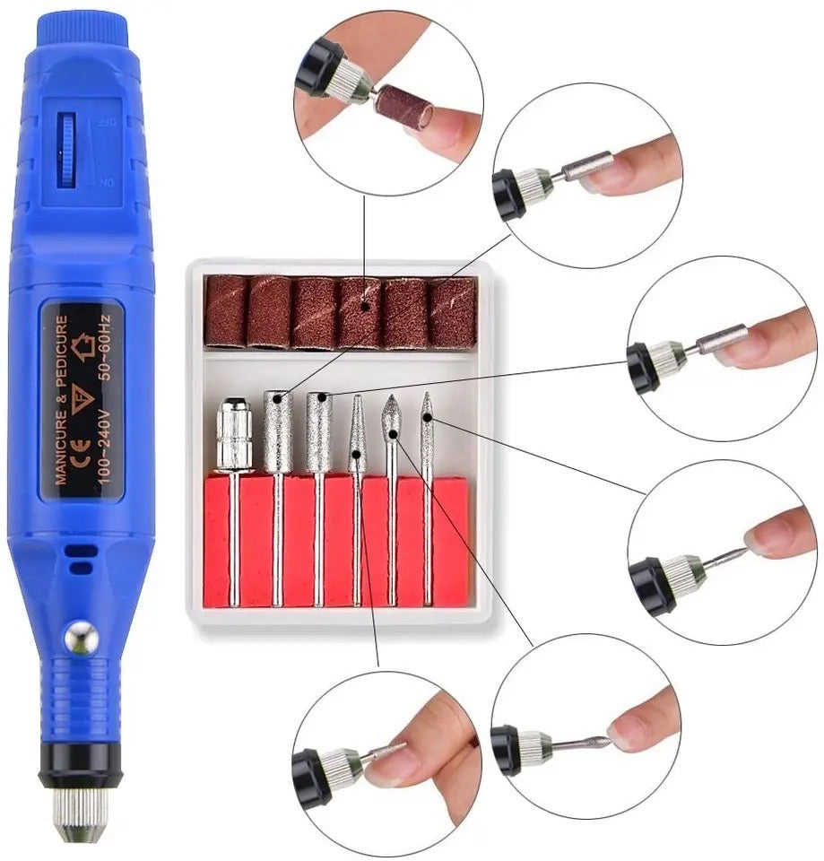 Pulidor Limador Electrico de Uñas Accesorios Lima Diamante Bandas Lijado Dremel Manicure Pedicure