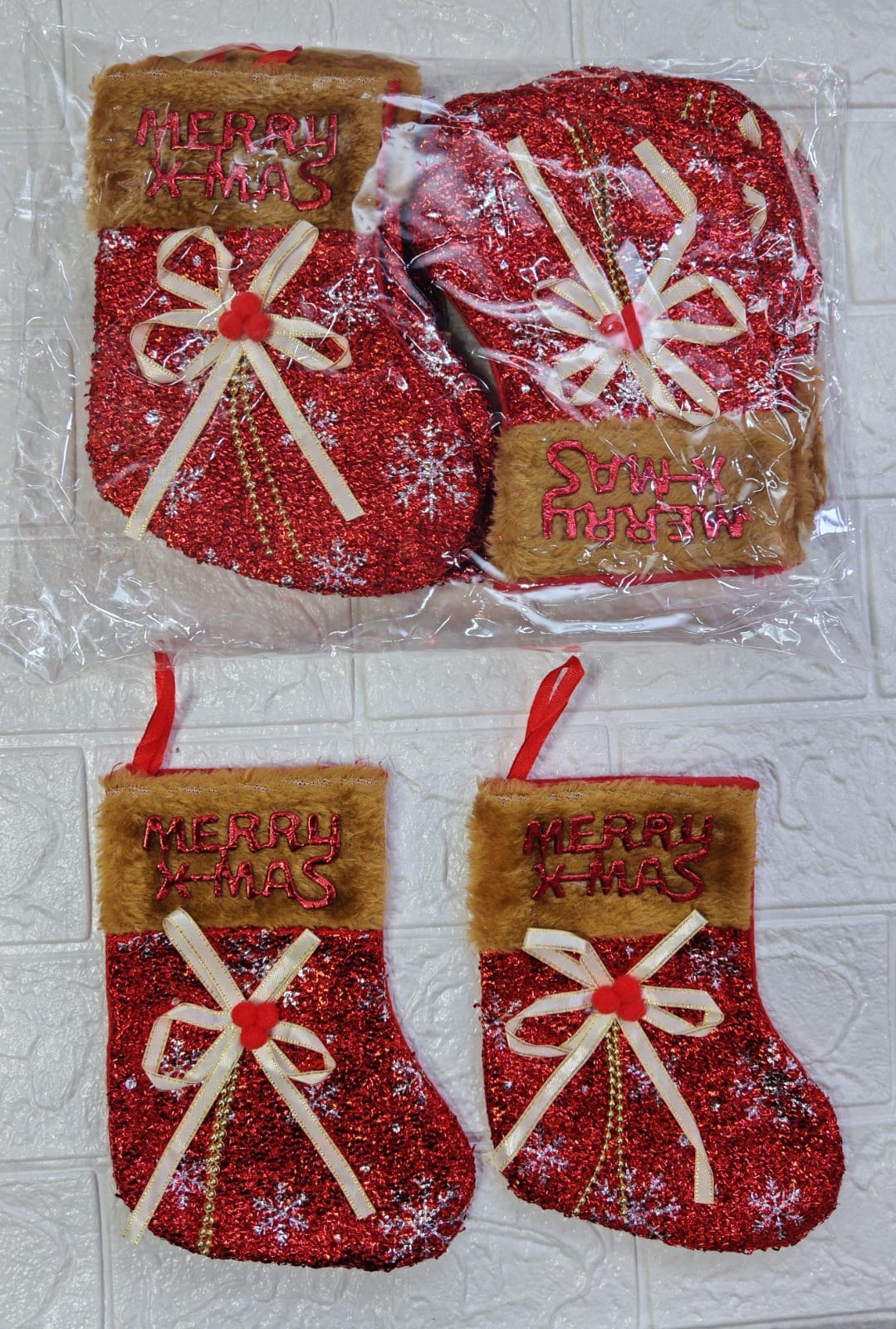 *CALCETIN NAVIDEÑO COLGANTE* 🎅🏻🎄 ( 12 pc )