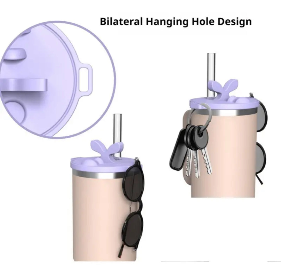 Tapa antiderrame con soporte de celular -Rosa