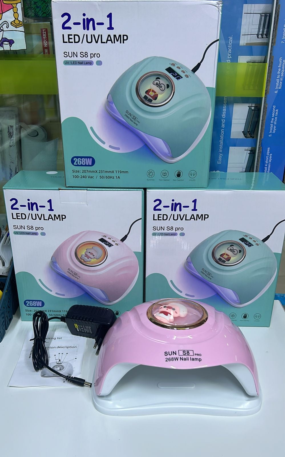 LAMPARA 2 EN 1 PROFESIONAL UÑAS SECADORA UV SUN S8 PRO LEDS 268W