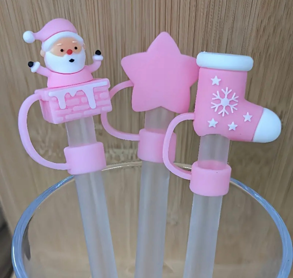 Protector de cañita Papá Noel rosado