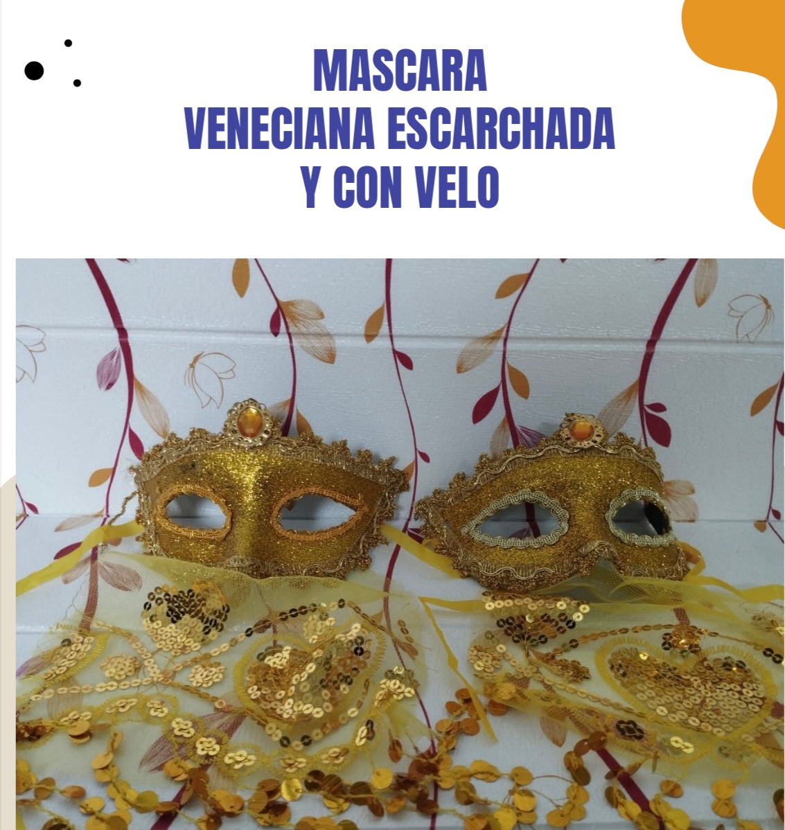 Máscara veneciana escarchado y con velo