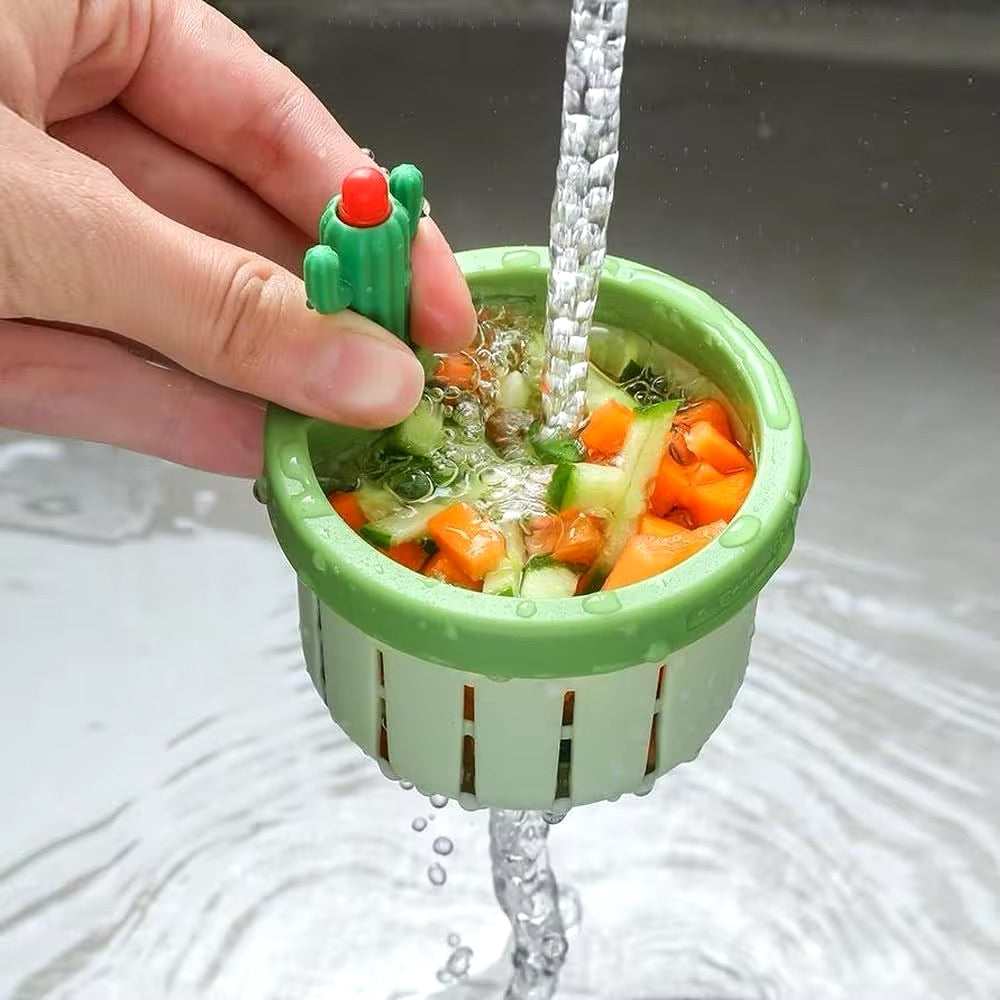 Colador de drenaje con mango de Cactus 🌵