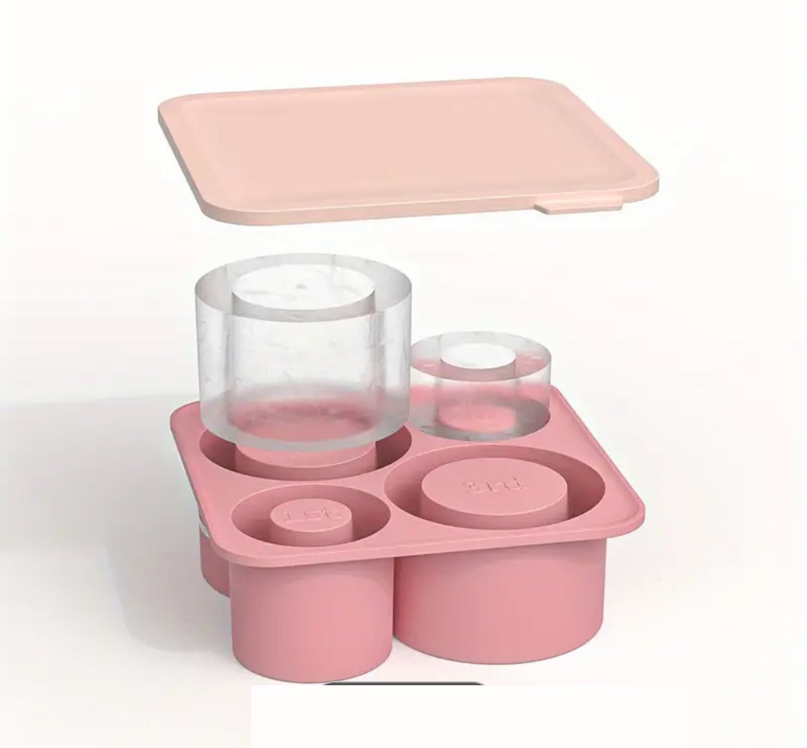 Bandeja de hielo 4 cavidades. 30 onz -40 onz ( Rosa )