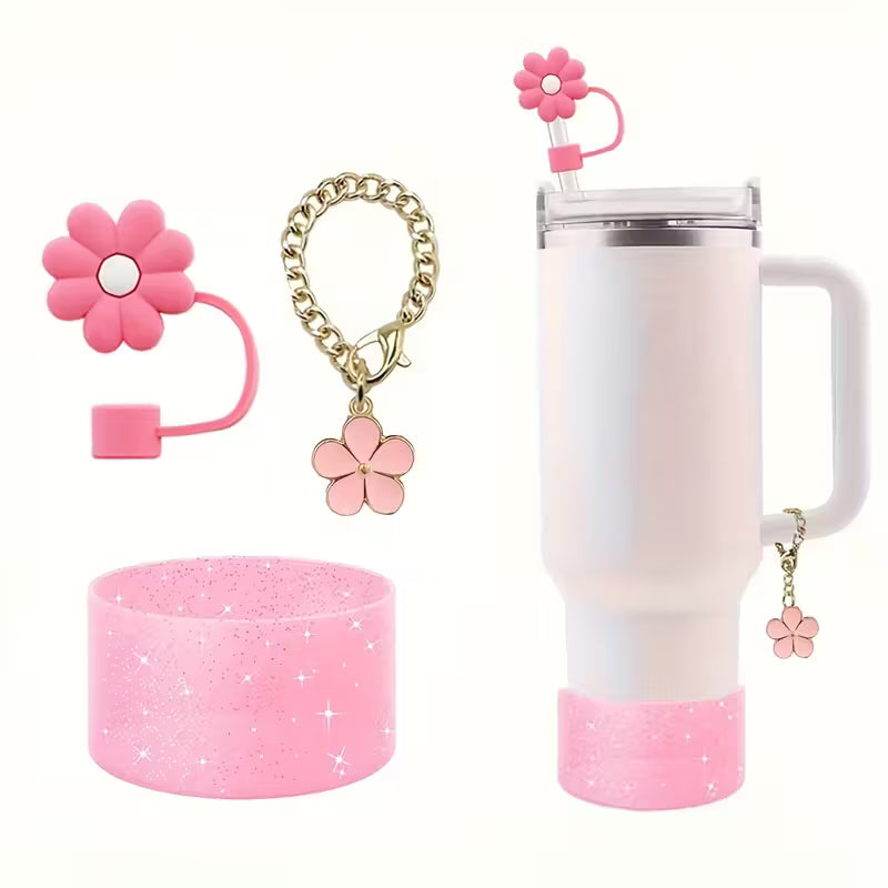 set 3 pc base + protector + Dije // rosa