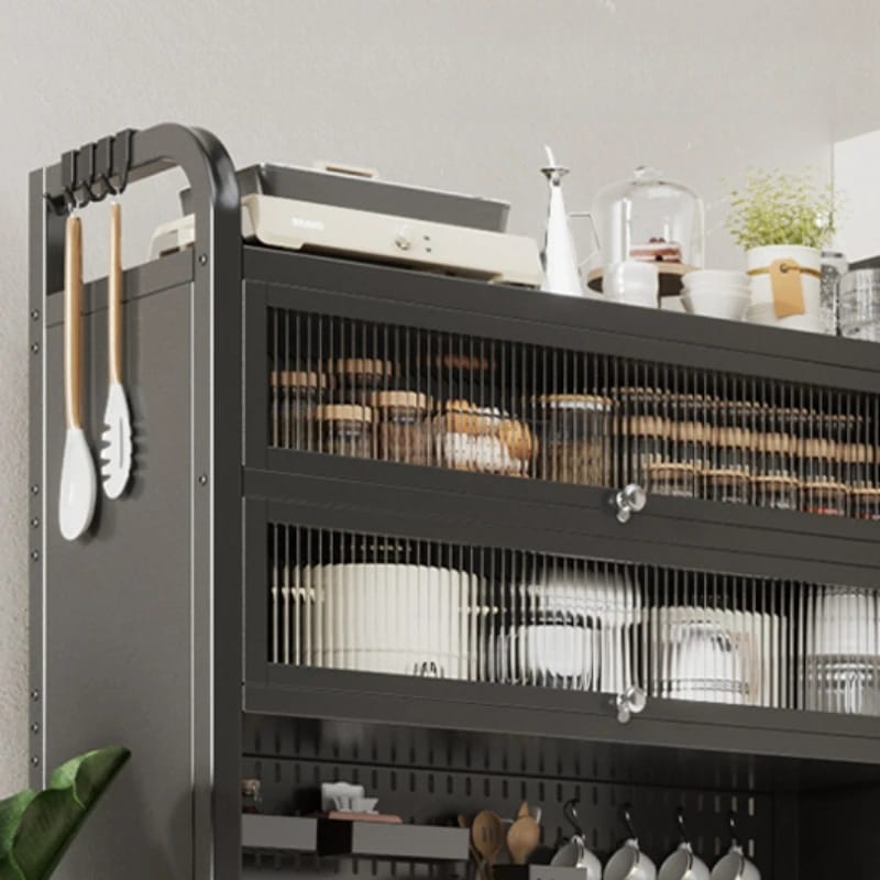Estante de almacenamiento de cocina Negro Mariela