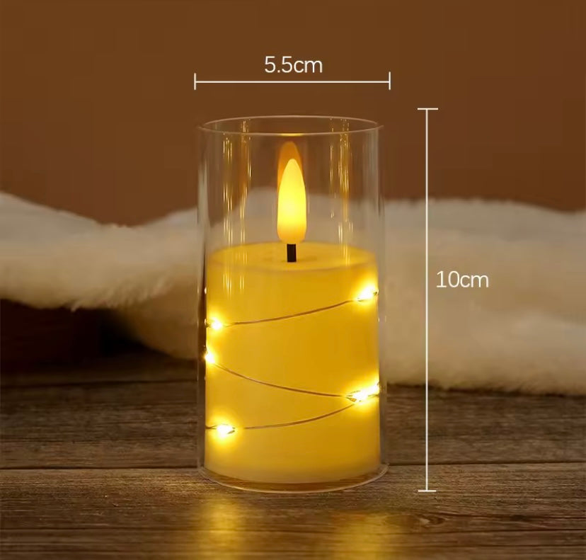 Vela con luces led