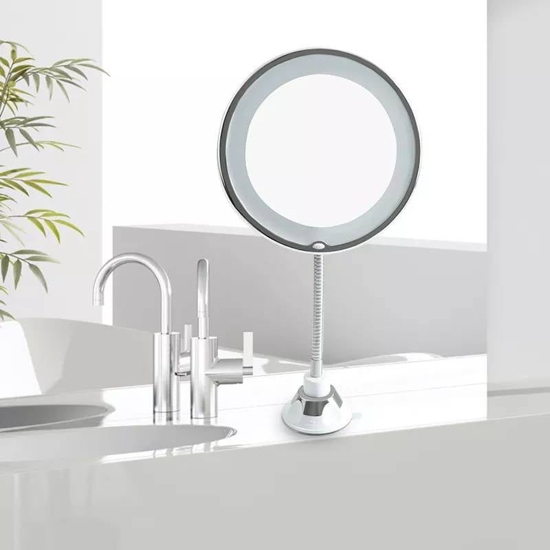 ESPEJO DE MAQUILLAJE CON AUMENTO ZOOM X5 CON LUZ LED