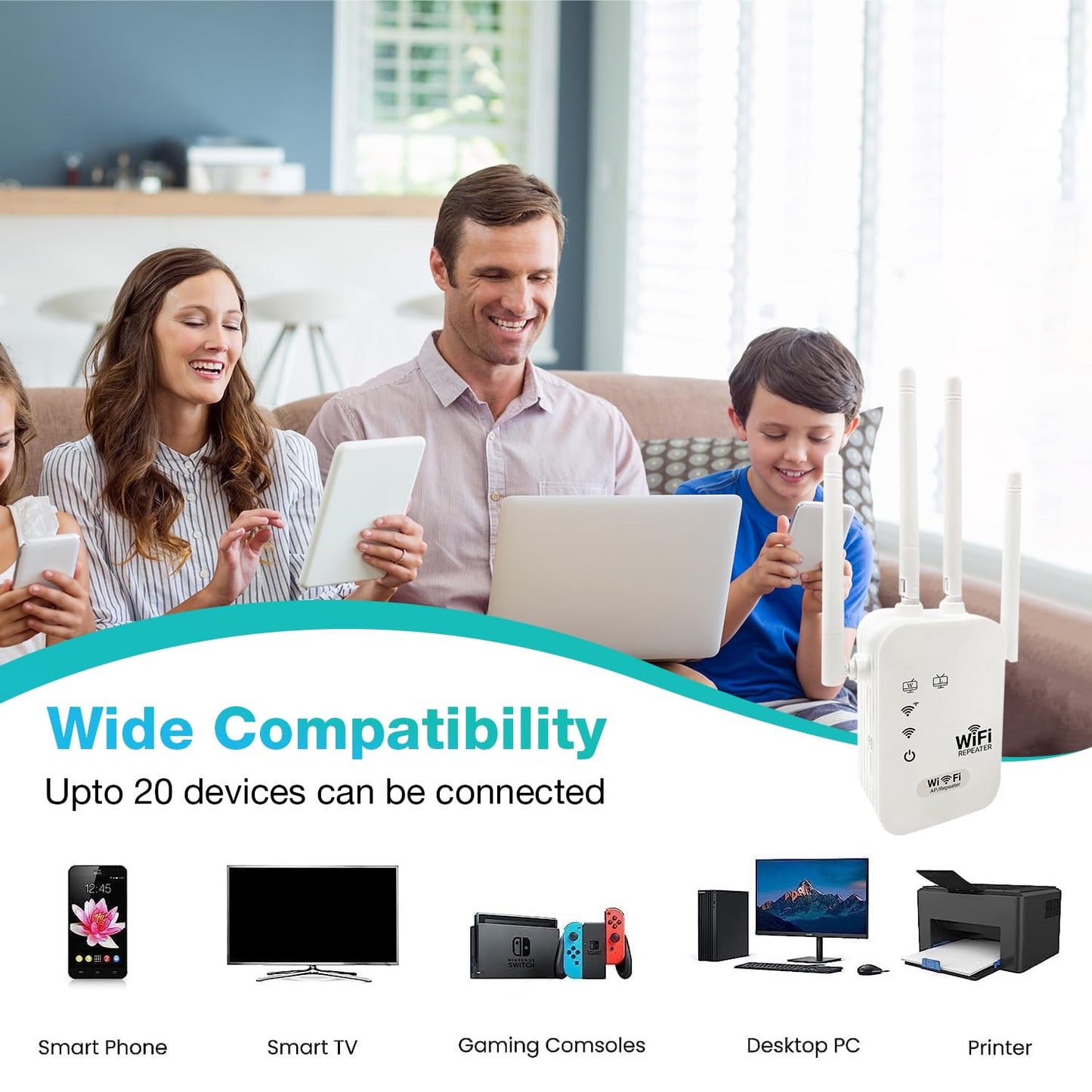 Repetidor WiFi de 1200Mbps amplificador Wifi