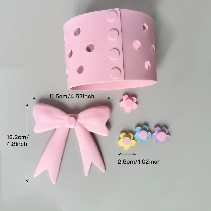 funda de silicona Lazo dijes. -Rosa claro