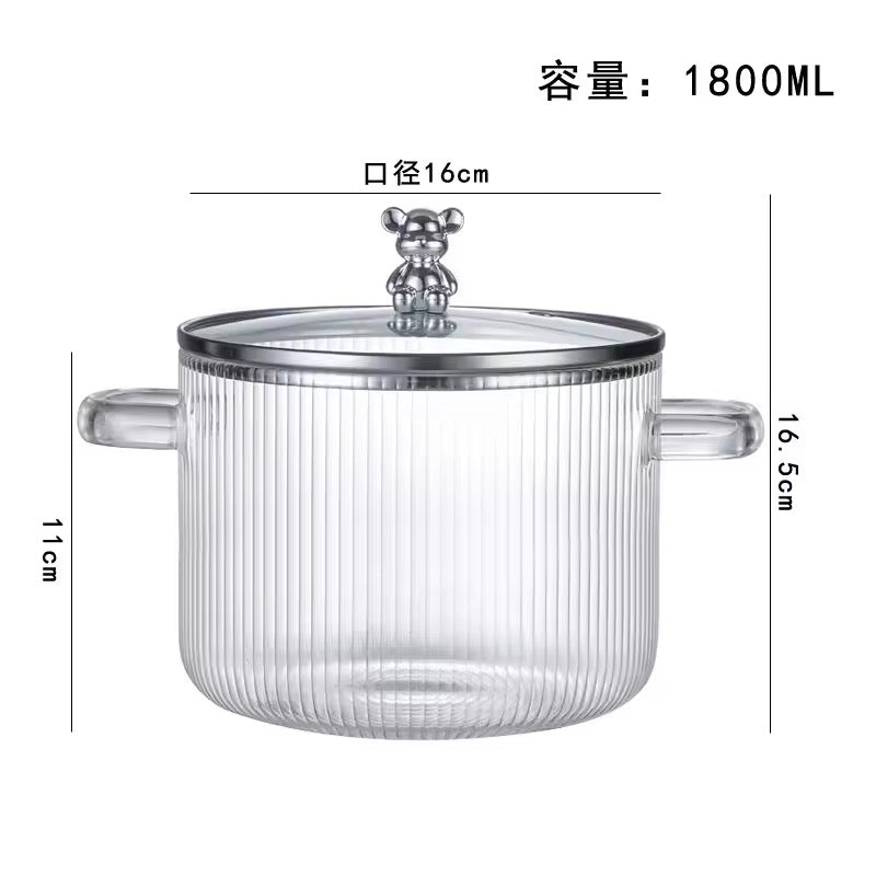 Olla de vidrio de 1.8lts