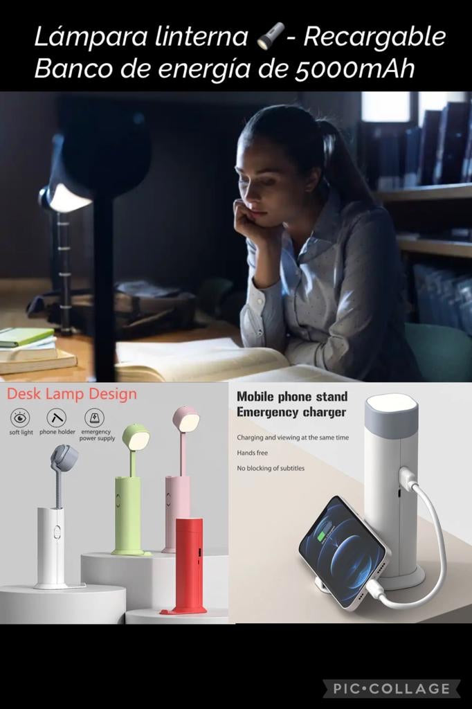 Lámpara De Escritorio Lámpara LED con soporte de Teléfono