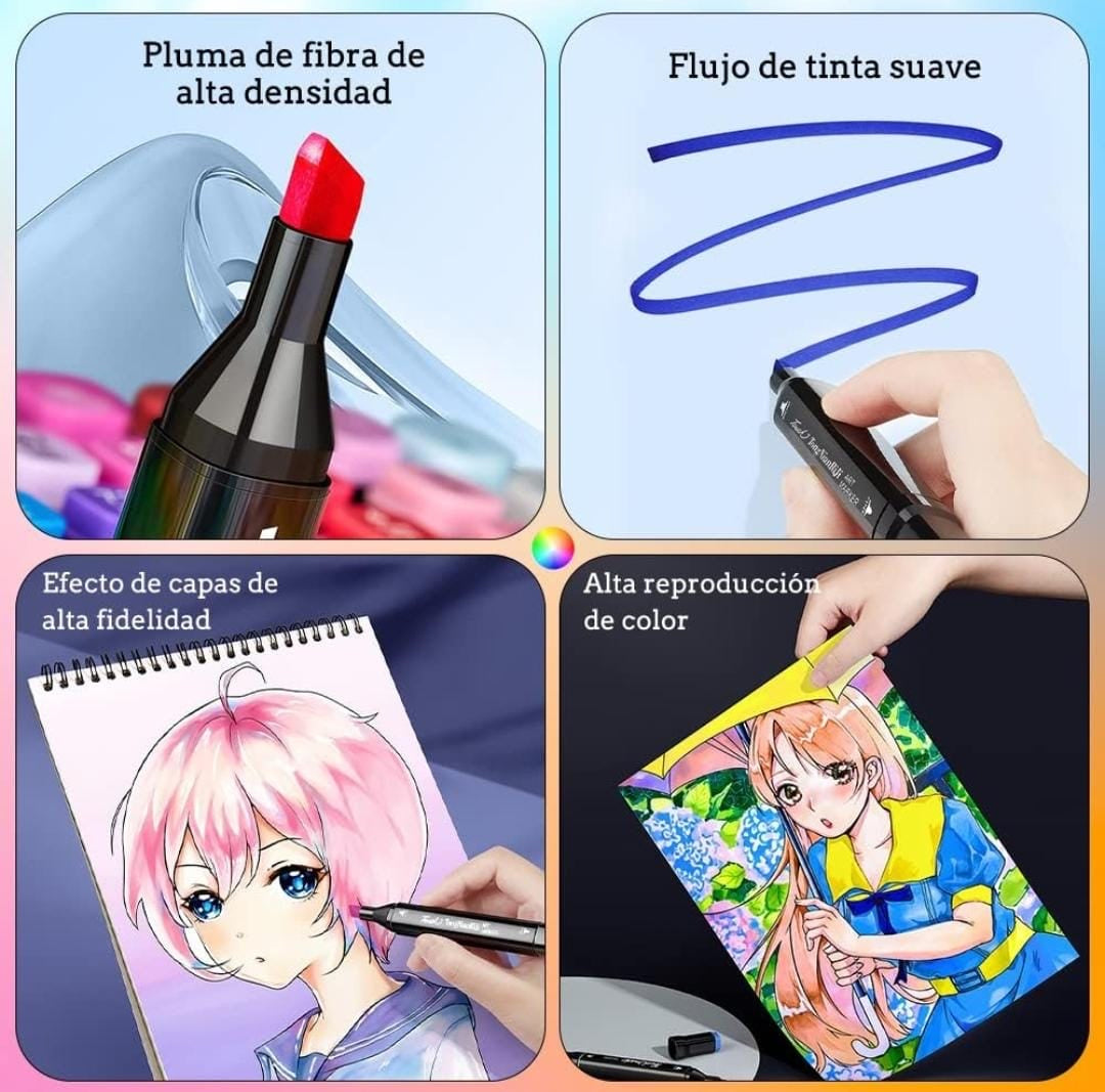 SET PLUMONES LETTERING ARTÍSTICO DE DOBLE PUNTA PACK DE 60 UNIDADES