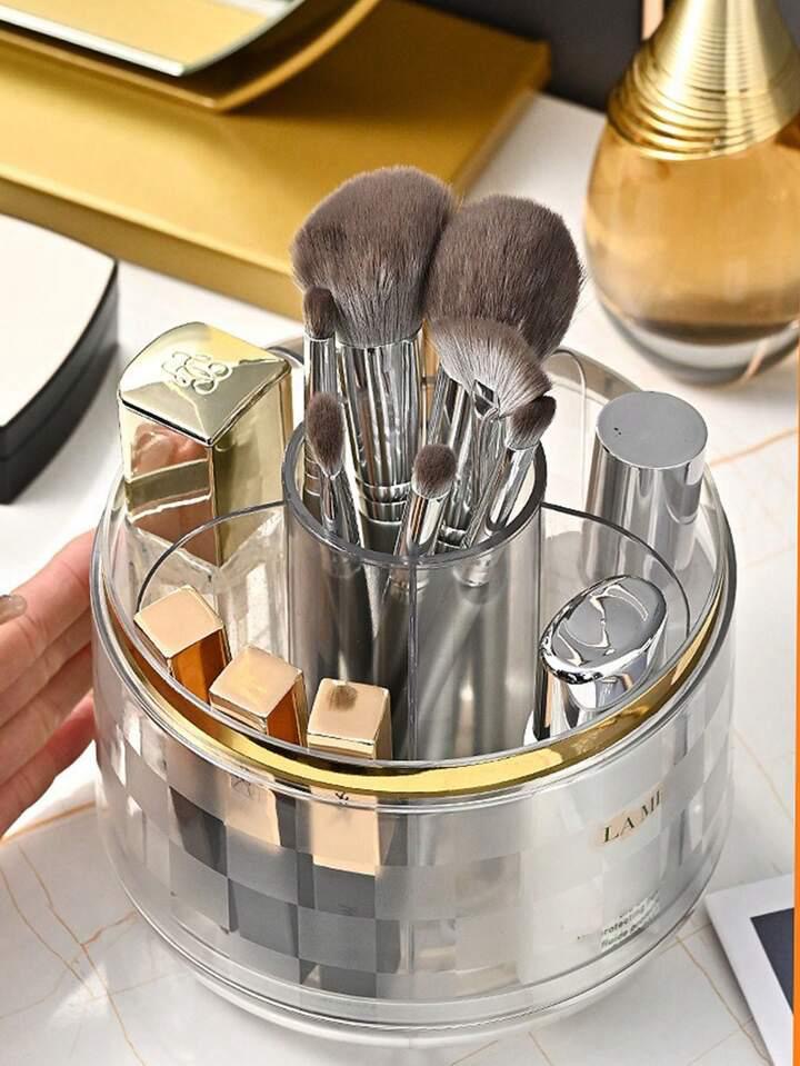 ORGANIZADOR DE BROCHAS COSNETICO JIRATORIO 360° CON TAPA