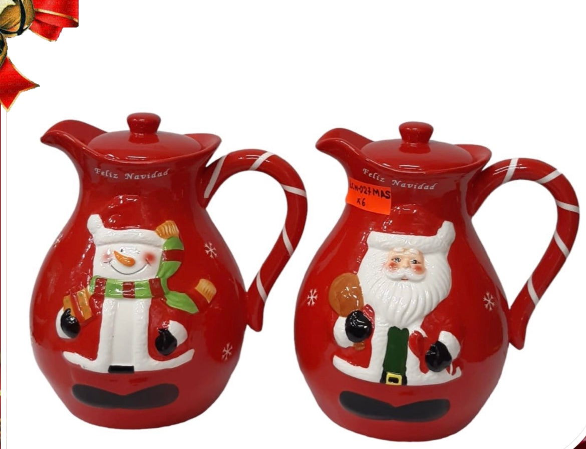 Jarra de cerámica Papá Noel o Muñeco de Nieve ⛄️ 4 L ( MOD 7 )