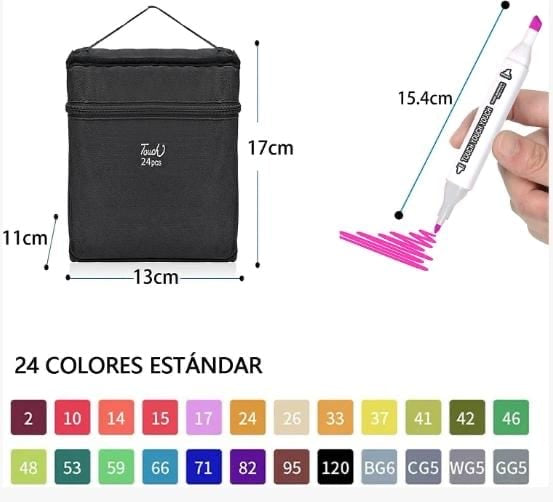 SET PLUMONES LETTERING ARTÍSTICO DE DOBLE PUNTA PACK DE 24 UNIDADES