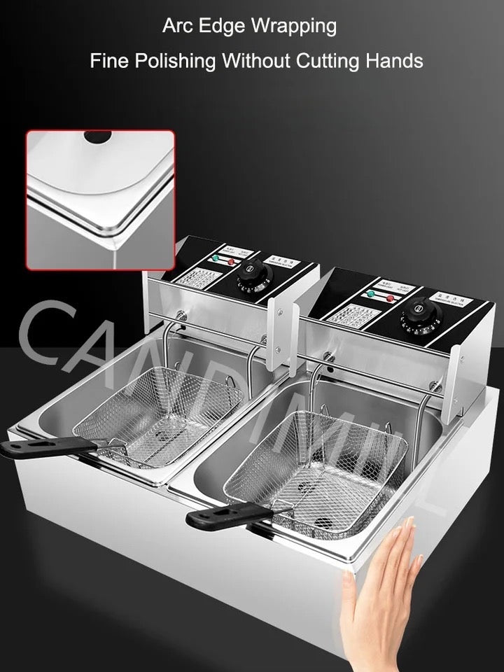 Freidora eléctrica 2 tanques