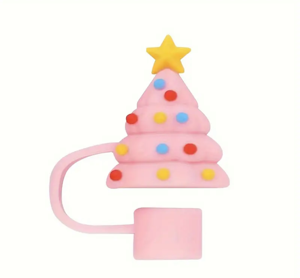 ) Protector de cañita Árbol de Navidad rosado