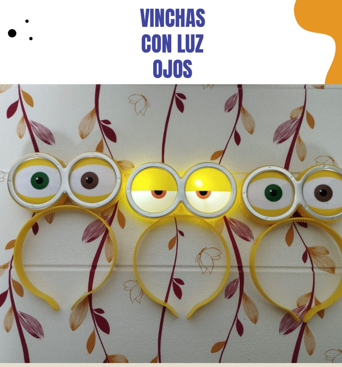 Vincha con luz ojos minion