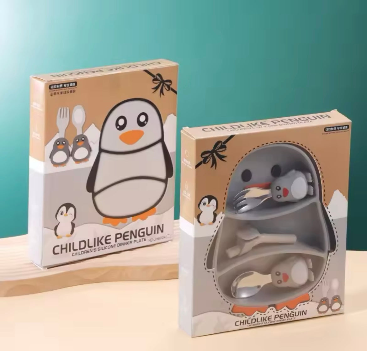 Kit de plato pingüino de silicona