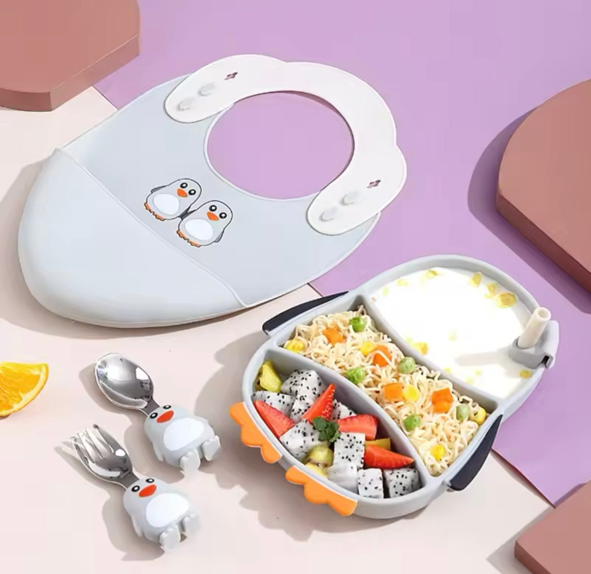 Kit de plato pingüino de silicona