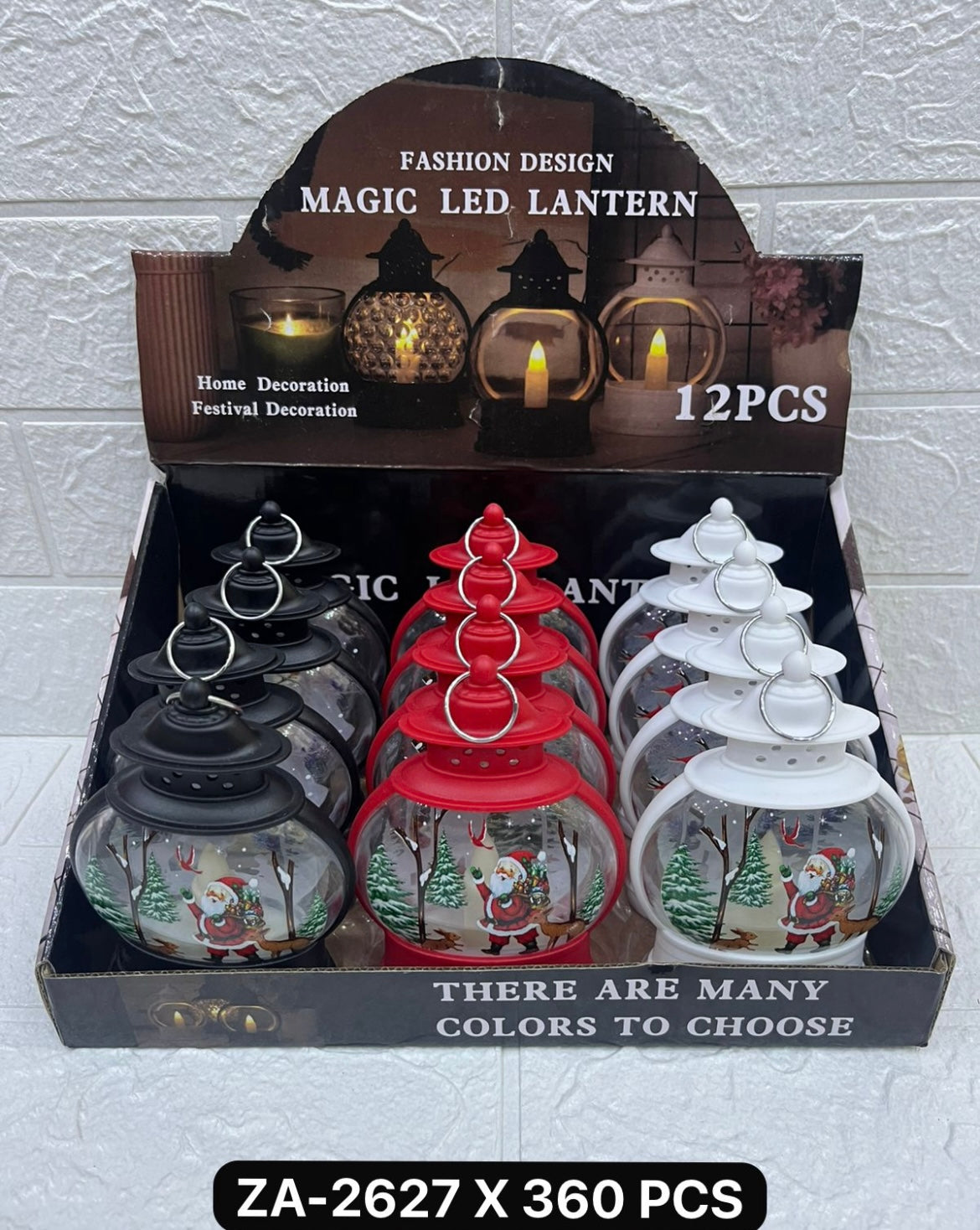 Adorno faro con luz Navidad (12 pc )