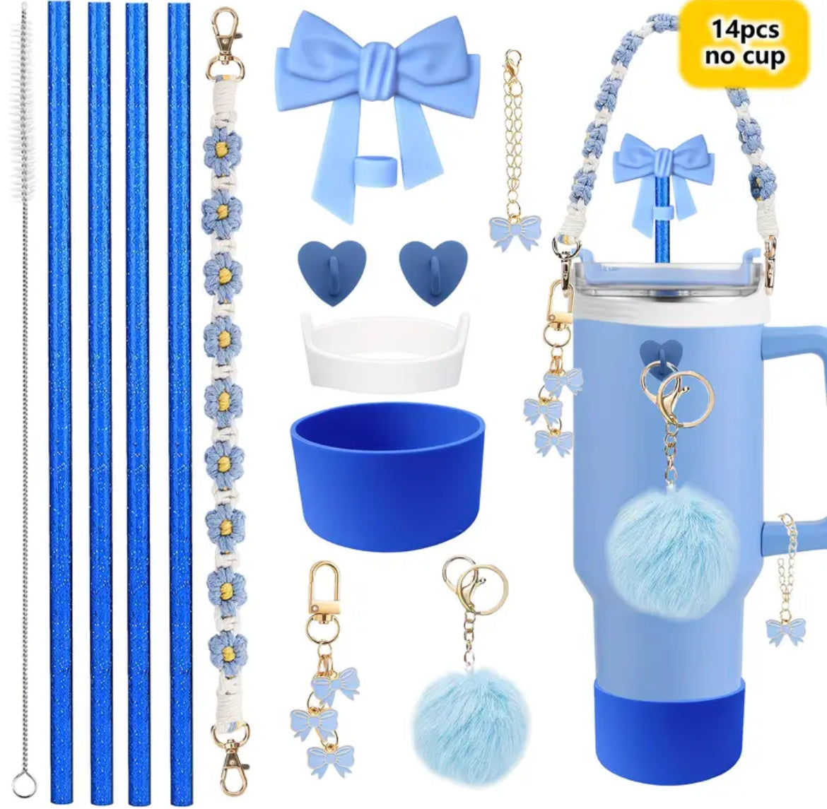 Set 14 accesorios // protectores sorbetes // azul