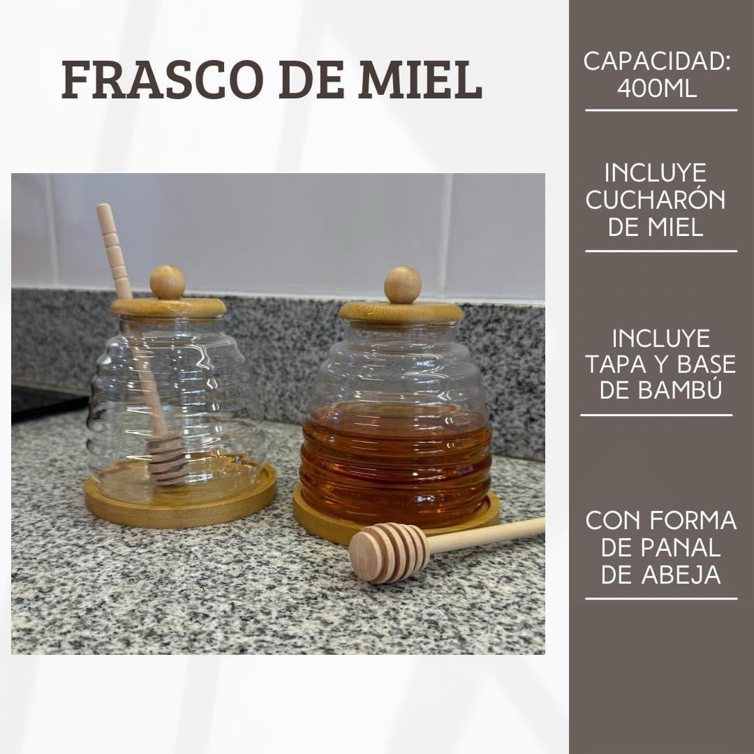 Frasco para miel con cuchara