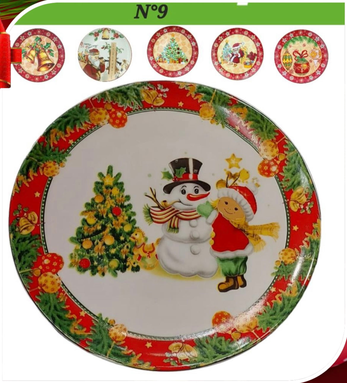 Platos de cerámica Papá Noel 🎅 Muñeco de nieve ⛄️ ,etc N 9 Pack de 3 pc ( MOD KLOE )