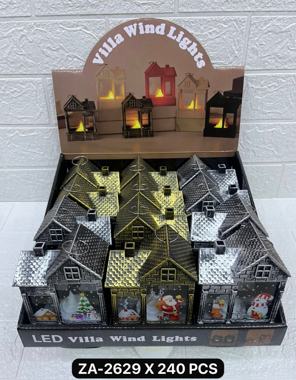 Adorno de casita con luz navideño ( 12 unidades )