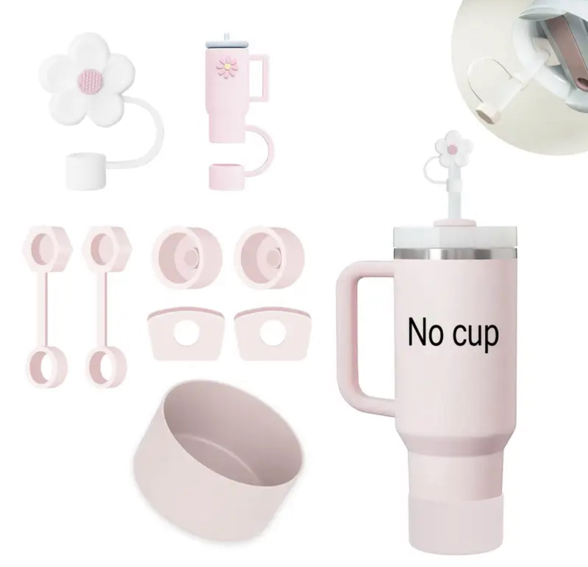 Set de protectores Antiderrame / Protector de cañita / base / Rosa / 9 pc