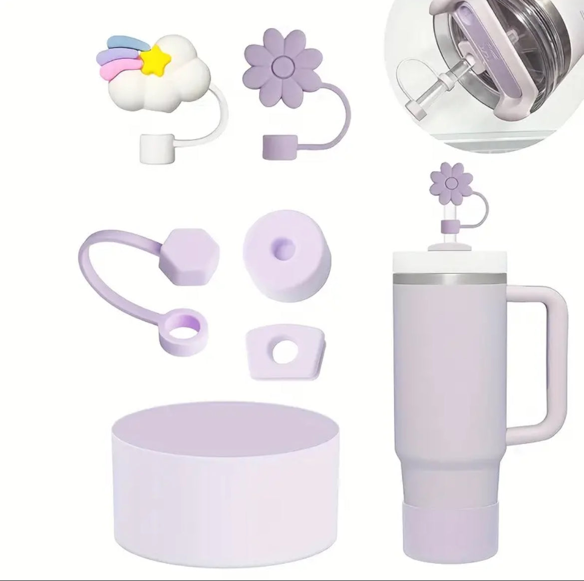 Set de 6 pc // violeta claro // arcoíris