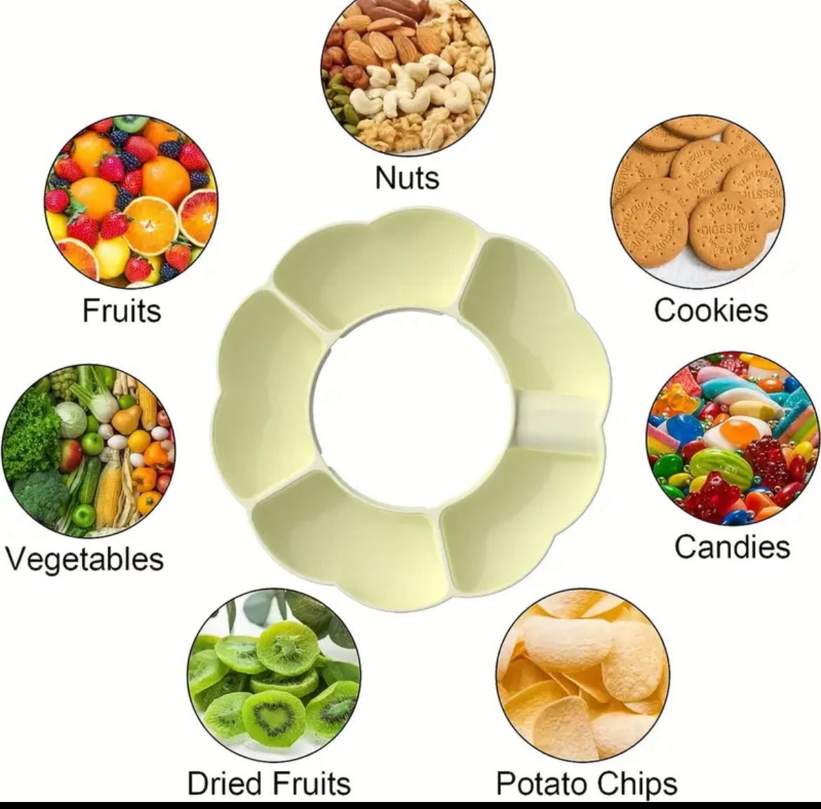 Porta snack 40 onz - Blanco marfil - Silicona - Forma de flor