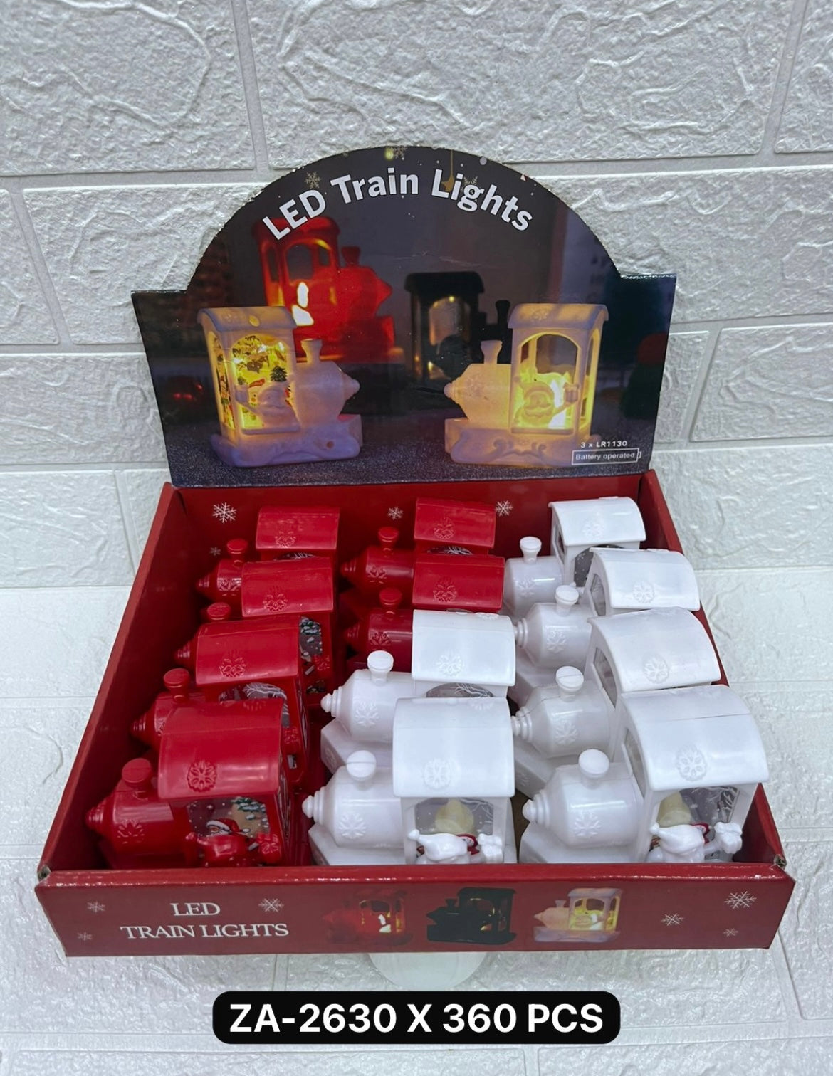 Adorno tren con luz ( 12 pc )