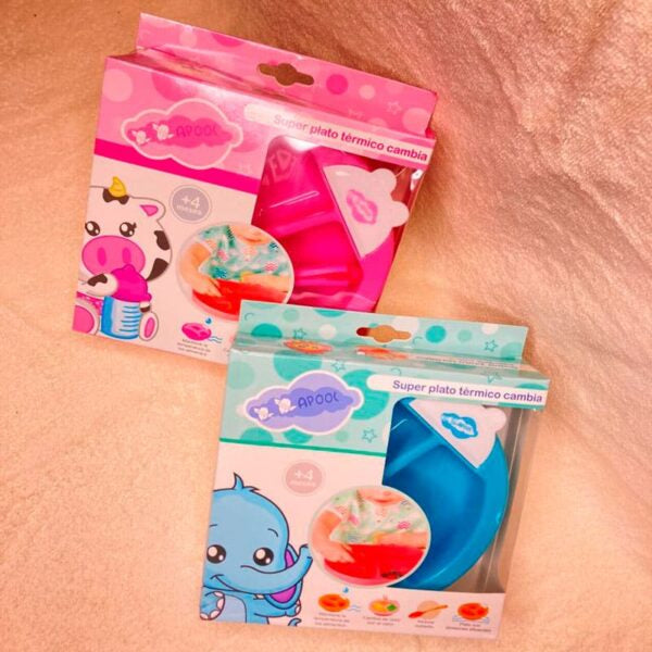 Plato Termico Animalitos para Bebe (Solo Rosado)