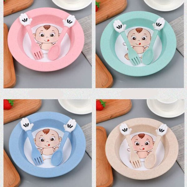 Plato Bambu Baby + Cubiertos Manito