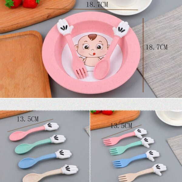 Plato Bambu Baby + Cubiertos Manito