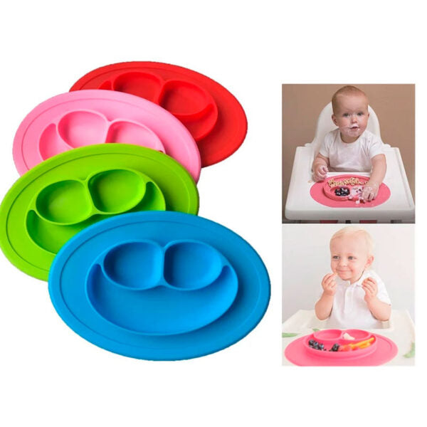 Plato silicona Feliz (SOLO ROSADO, AZUL, VERDE, ANARANJADO Y ROJO)