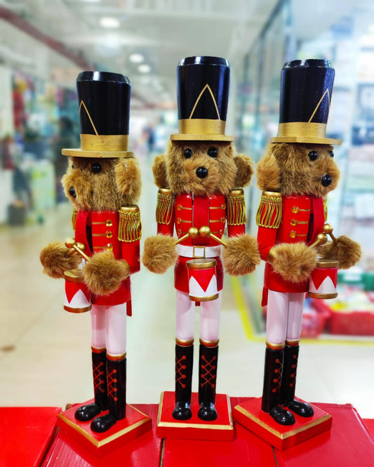 CASCANOECES NAVIDEÑO OSITO SOLDADO 40CM