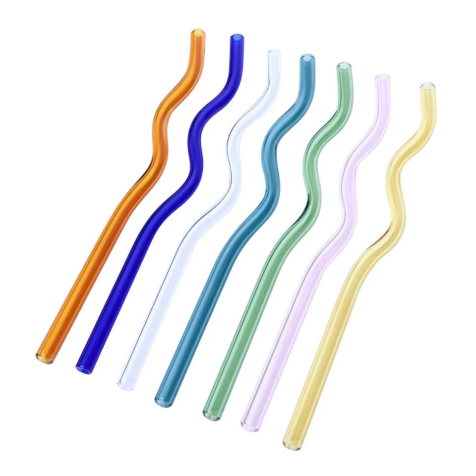 Sorbete o cañita de colores vidrio