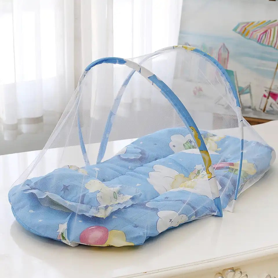 MOSQUITERO PARA BEBE MALLA CON COLCHA OSITO MOD 1 (COLORES SURTIDOS )