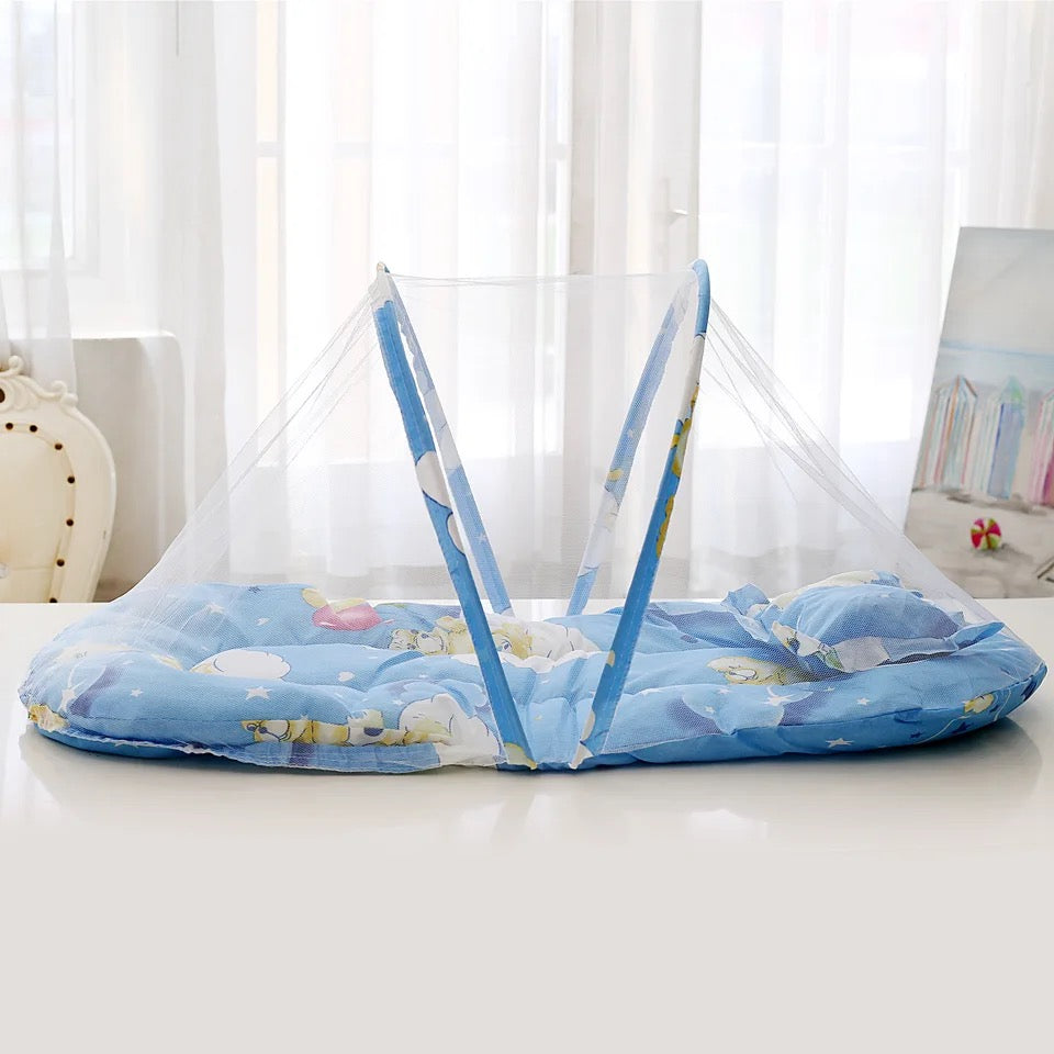 MOSQUITERO PARA BEBE MALLA CON COLCHA OSITO MOD 1 (COLORES SURTIDOS )