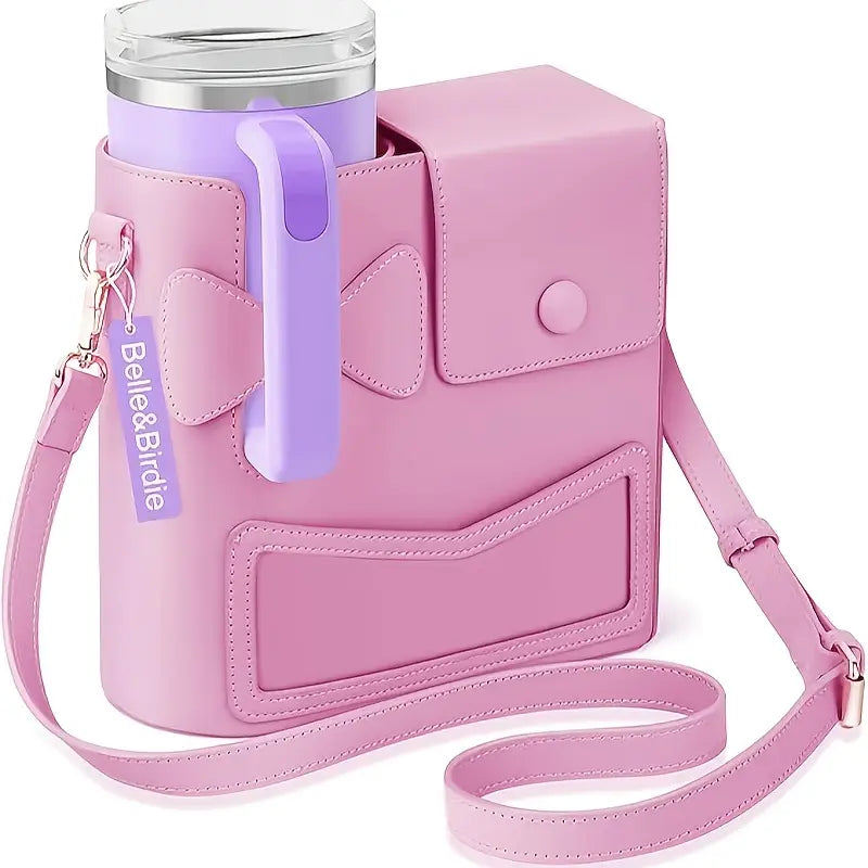 Bolso cruzado para mujer con porta vasos