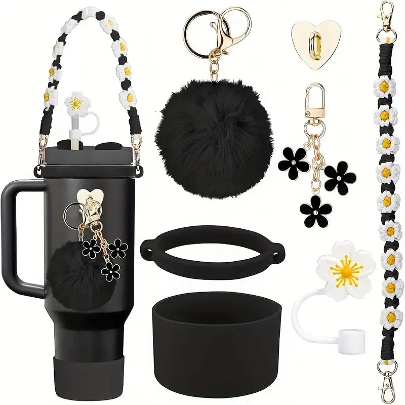 pack accesorios black escarchados - 7 pc