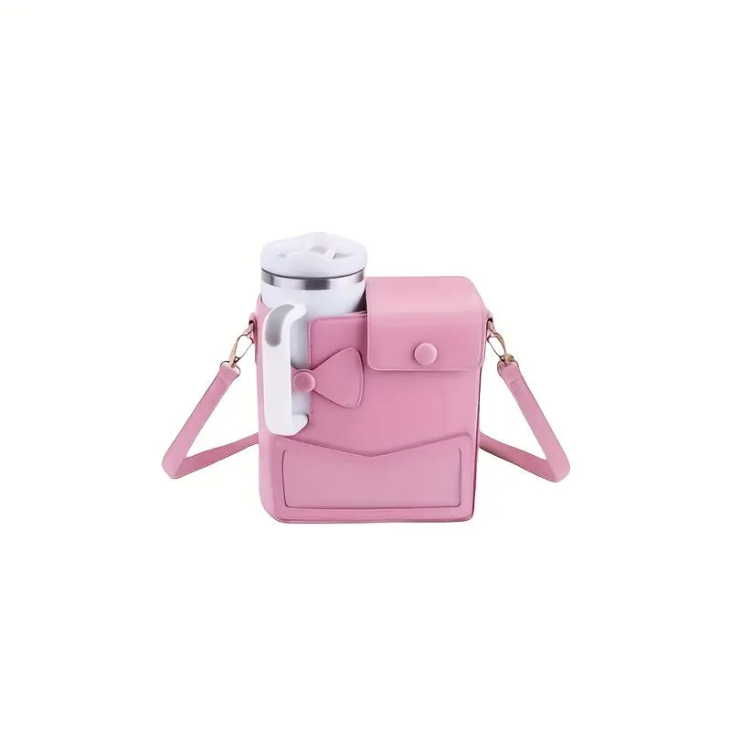 Bolso cruzado para mujer con porta vasos